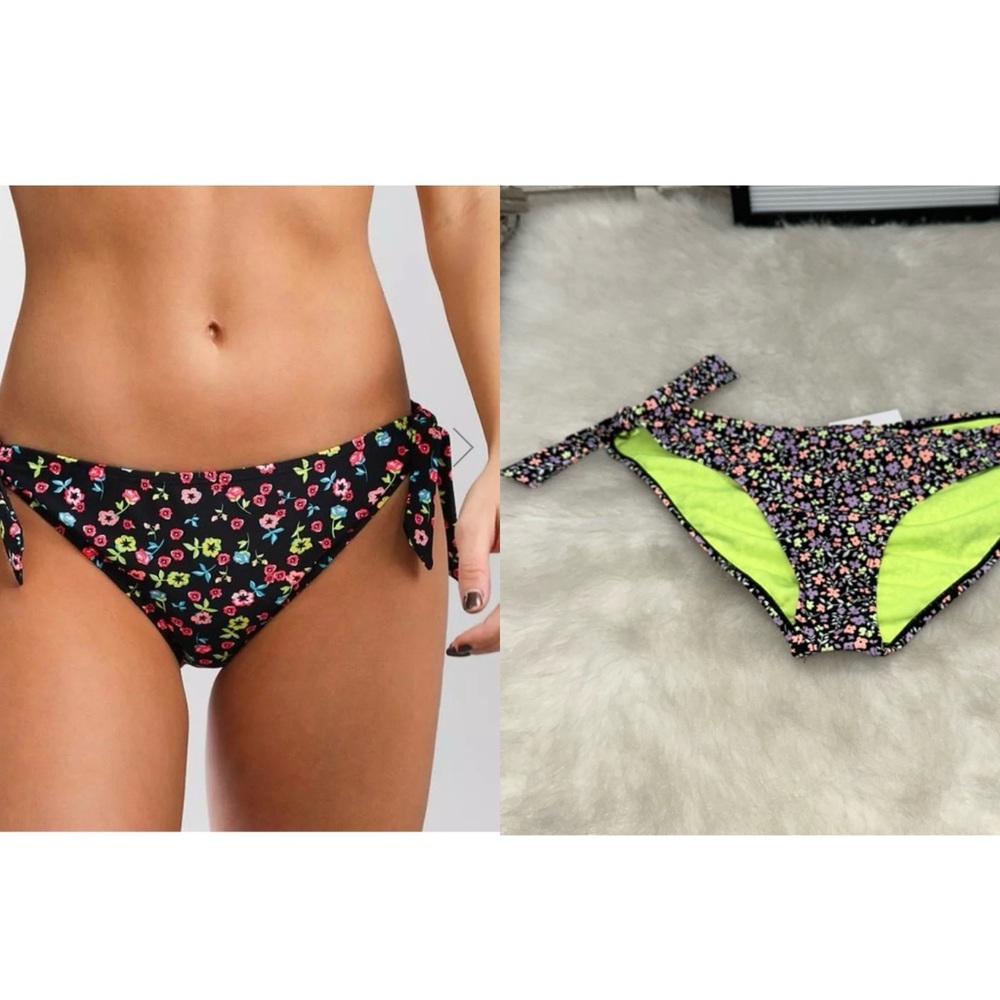 Cyn & Luca floral print Tie Side Swimsuit Bikini Bottom.